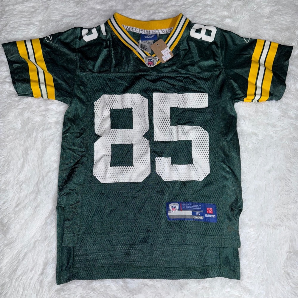 Reebok Greg Jennings Jersey kids S Green Excellent Packers NFL 85 Mesh Onfield
